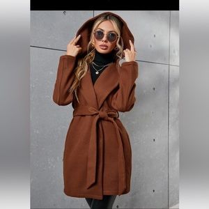 SHEIN Orange Wrap Coat